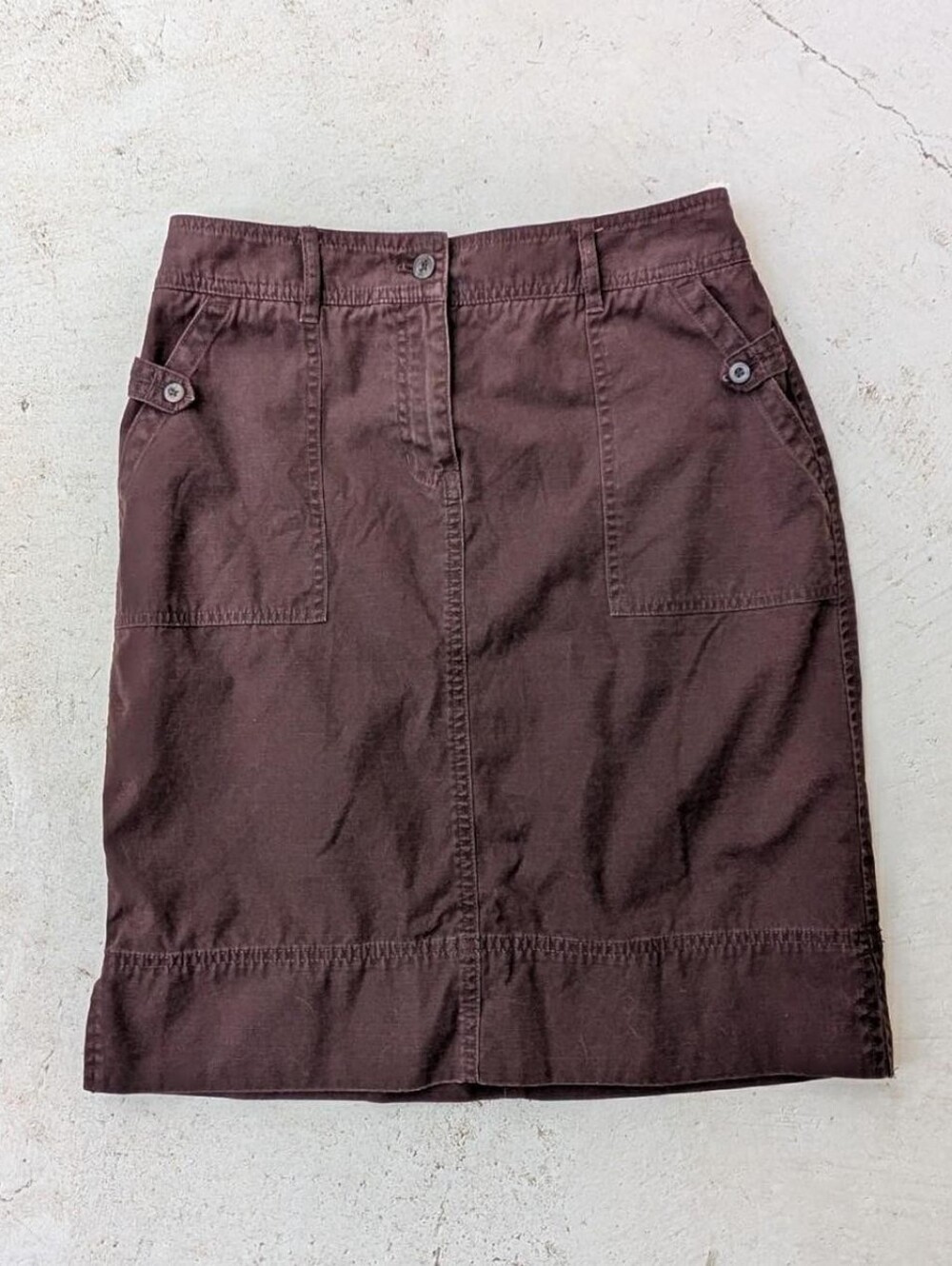 Vintage y2k/00s CHARTER CLUB brown cargo midi skirt
